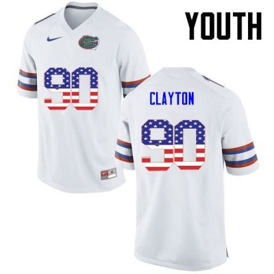 Youth Florida Gators #90 Antonneous Clayton NCAA Nike White USA Flag Fashion Authentic Stitched College Football Jersey FSX2362KI